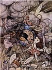 Arthur Rackham Famous Paintings - Alice in Wonderland Pig and Pepper